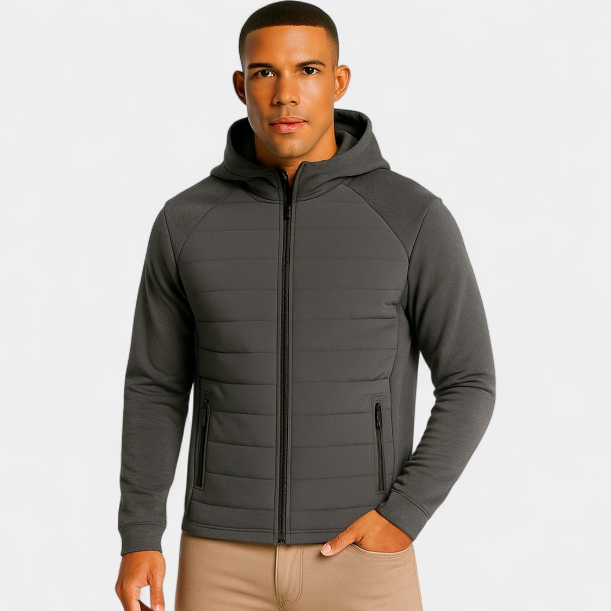 Men's Hooded Softshell Puffer – Korean Style