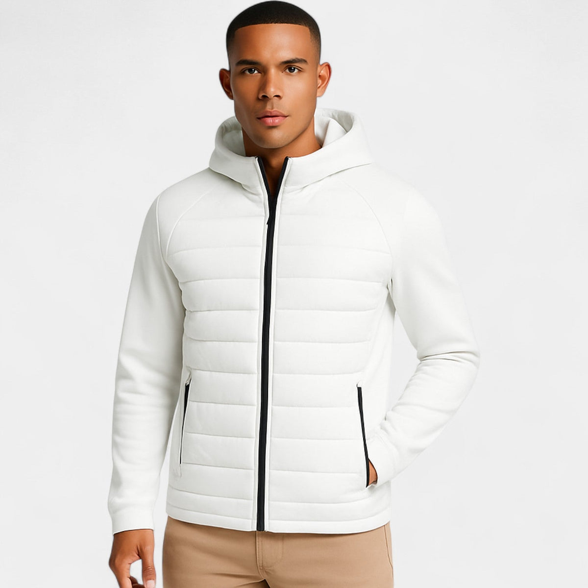 Men's Hooded Softshell Puffer – Korean Style