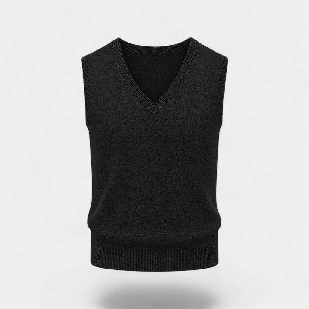 Men's Sleeveless V-Neck Cotton Vest – Minimalist Elegance