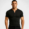 Men's Stretch Ribbed Short Sleeve T-Shirt – Slim Plain Fit