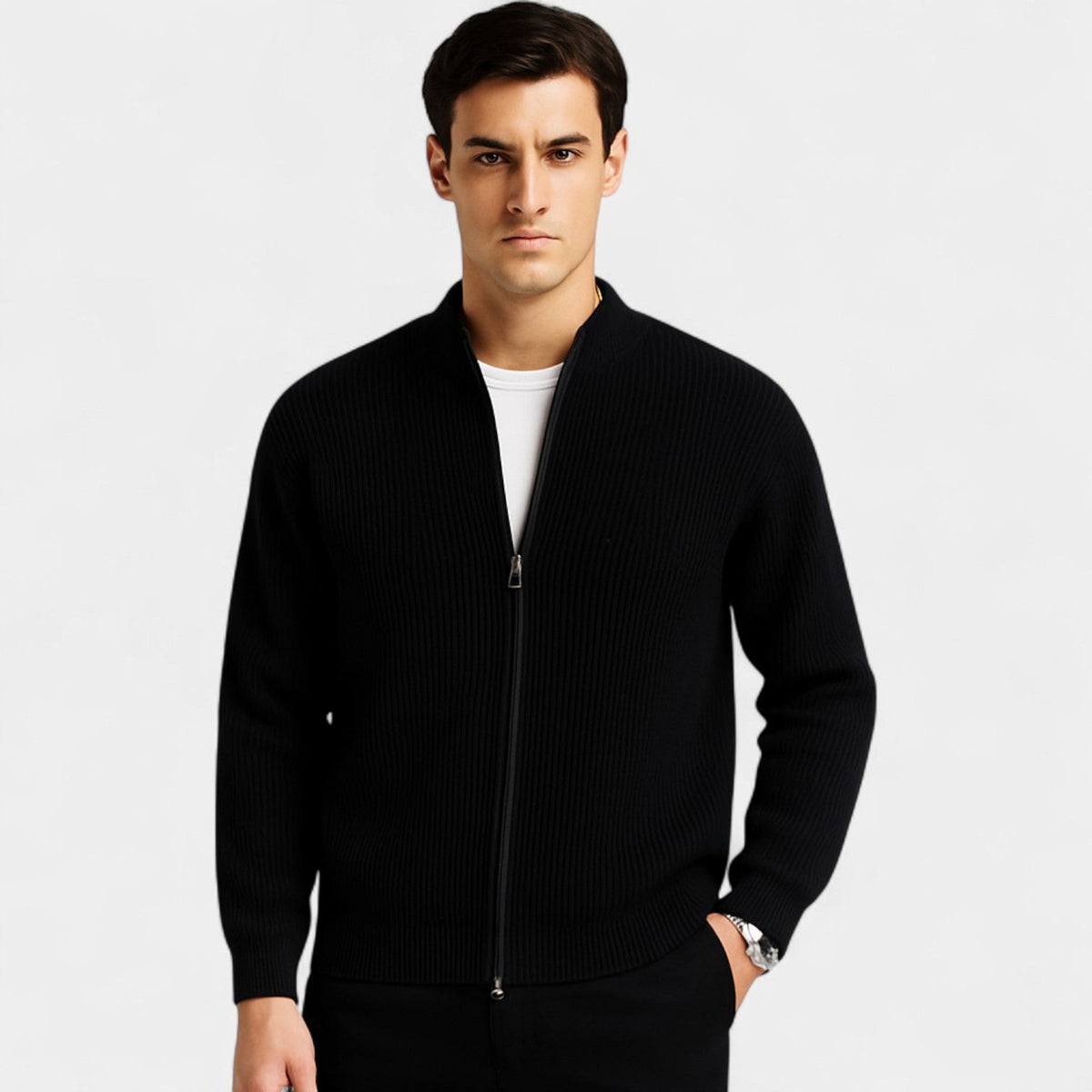 Men's Slim Fit Knit Cardigan – Minimalist Everyday Layer