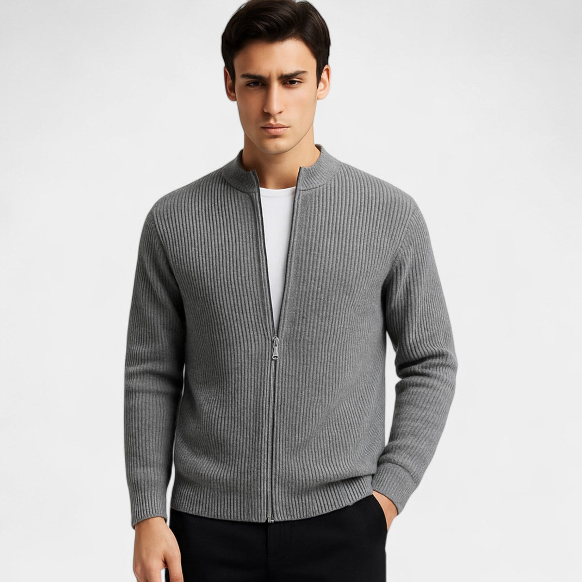 Men's Slim Fit Knit Cardigan – Minimalist Everyday Layer