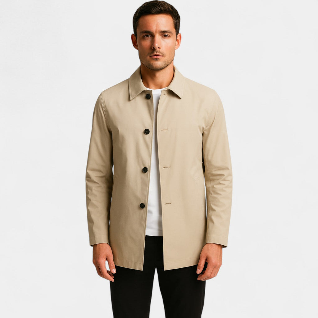 Men's mid-length trench coat – lightweight formal coat
