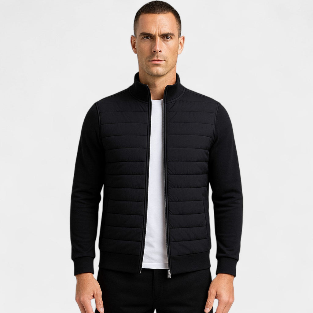 Men's knitted jacket cotton polyester – lightweight high collar