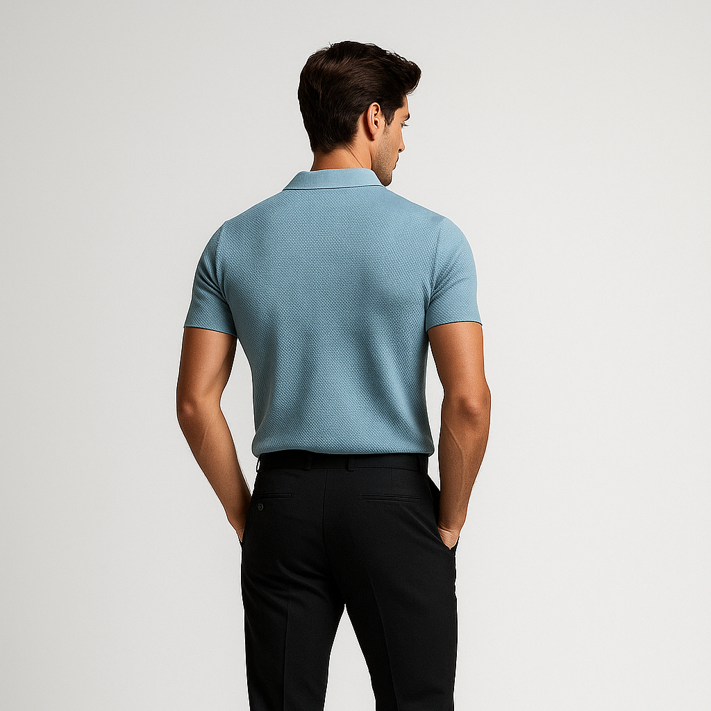 Cotton Polo Without Buttons - Riviera Elegance