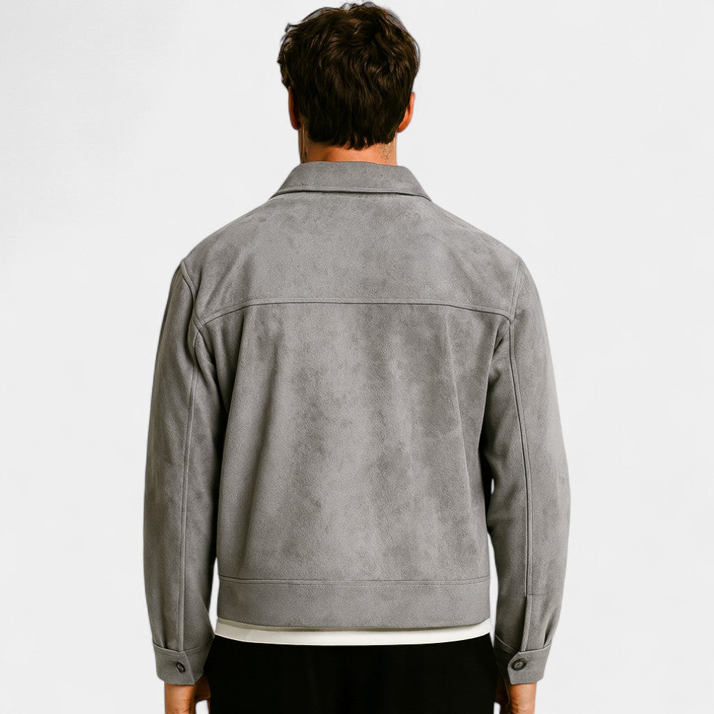 Men's suede windbreaker jacket – retro casual luxury