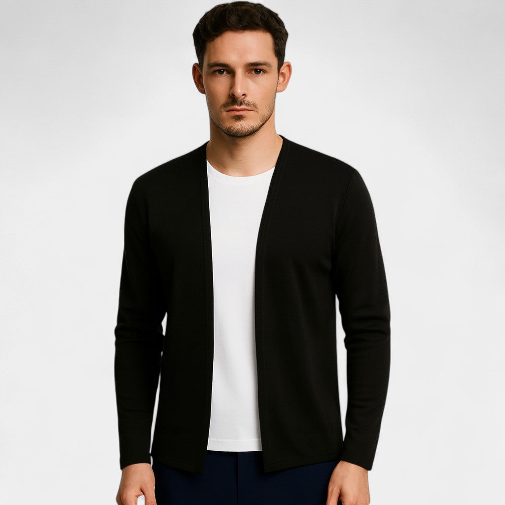 Men's cotton cardigan – basic slim casual fit