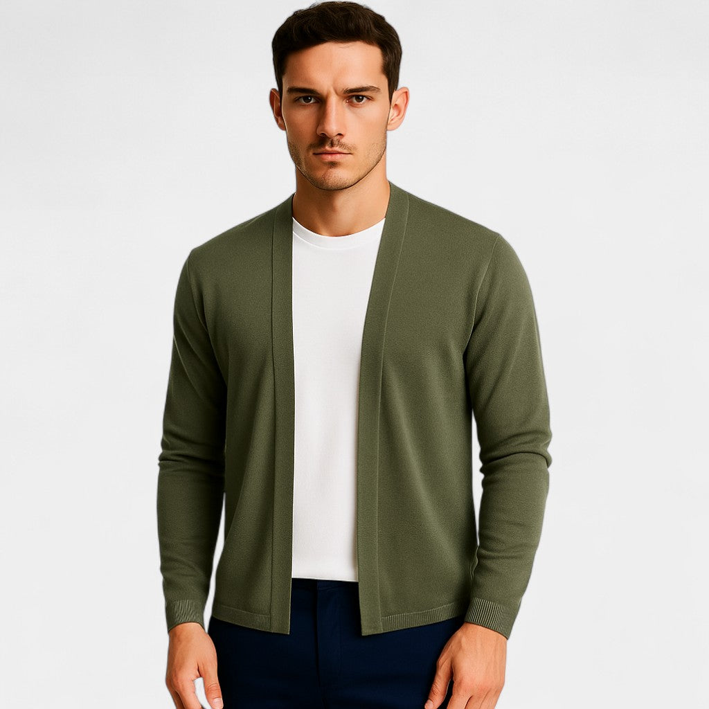 Men's cotton cardigan – basic slim casual fit