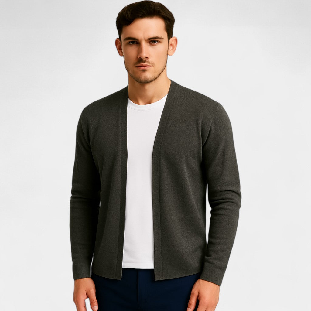 Men's cotton cardigan – basic slim casual fit