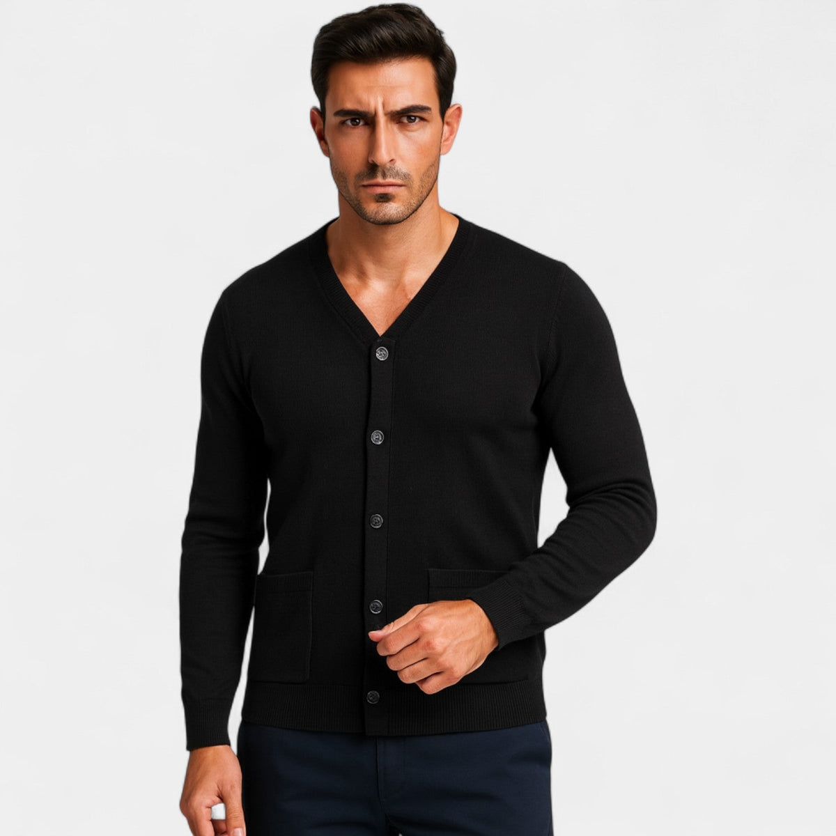 Men's wool V-neck vest – timeless minimalist layering