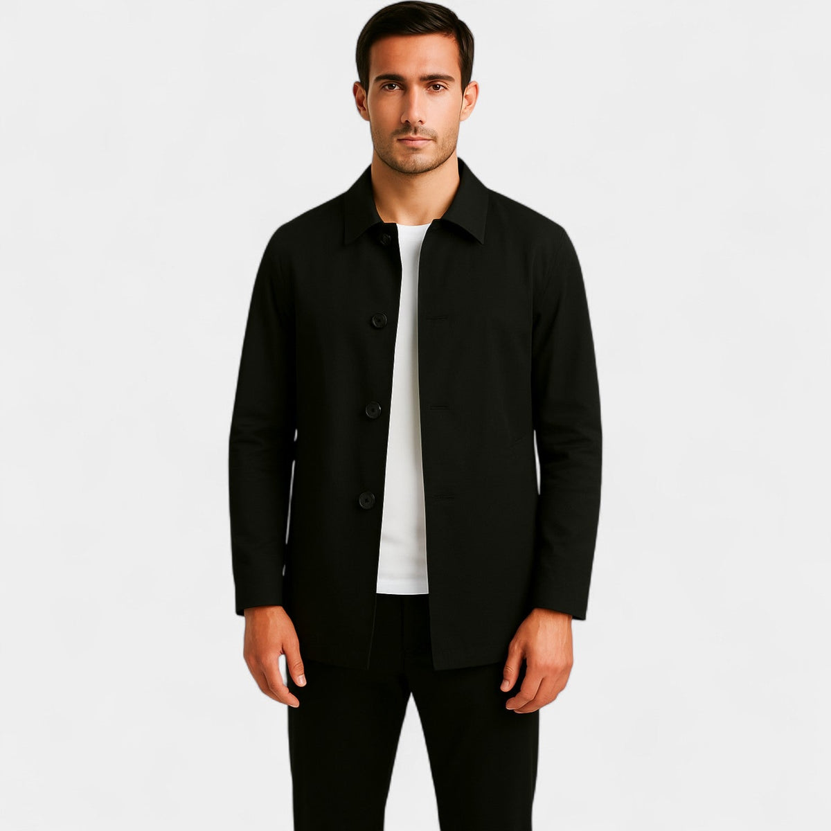 Men's mid-length trench coat – lightweight formal coat
