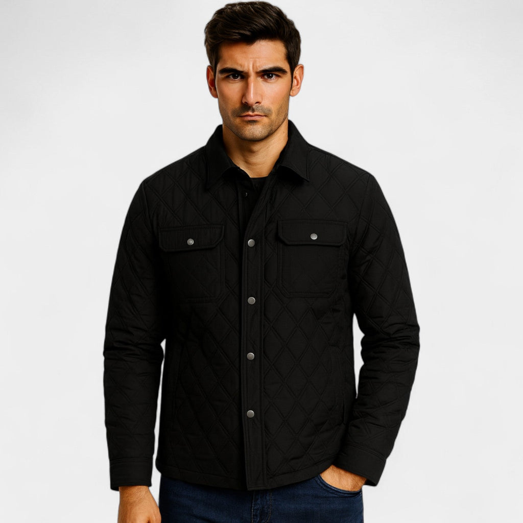 Men's Cotton Quilted Jacket – Classic Tailored Outerwear