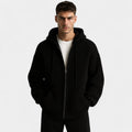Men’s knitted hooded zip gilet – refined relaxed elegance