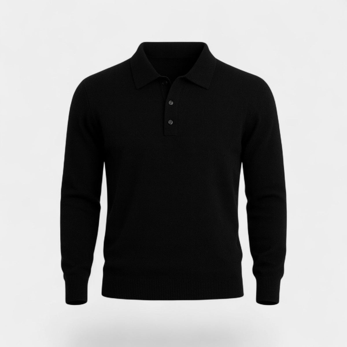 Men's Long Sleeve Cashmere Polo – Refined Casual Elegance