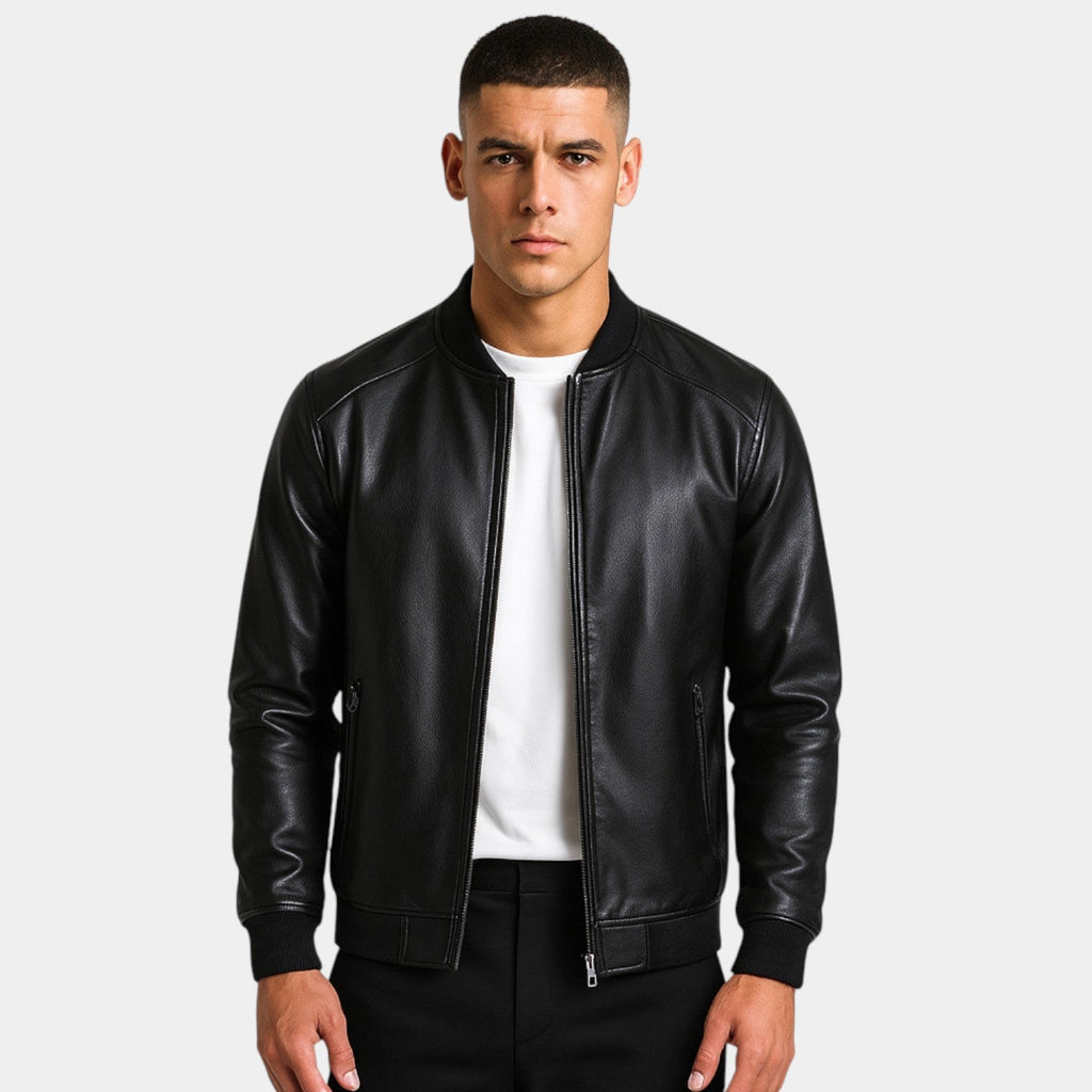 Men's Korean Style Leather Jacket – Minimalist Fit