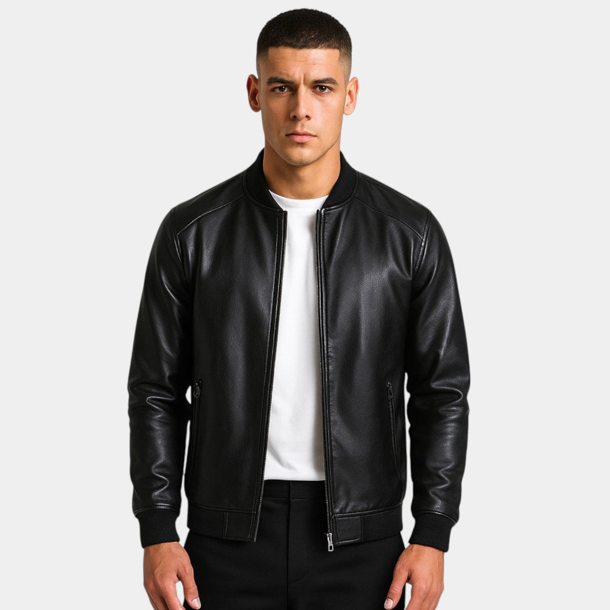 Men's Korean Style Leather Jacket – Minimalist Fit