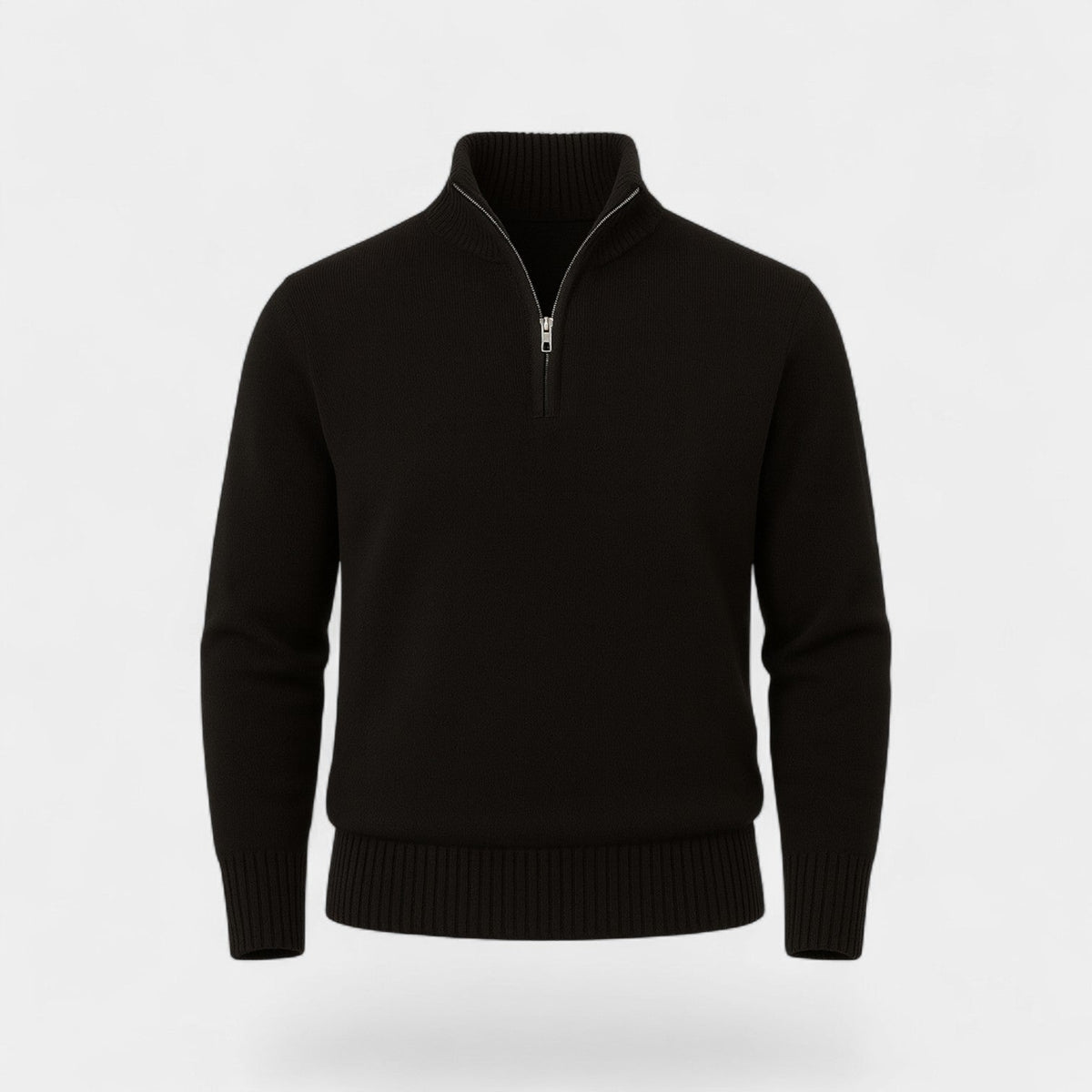 Men's Thermal Mixed Cotton Quarter-Zip Sweater – Refined Winter Essential