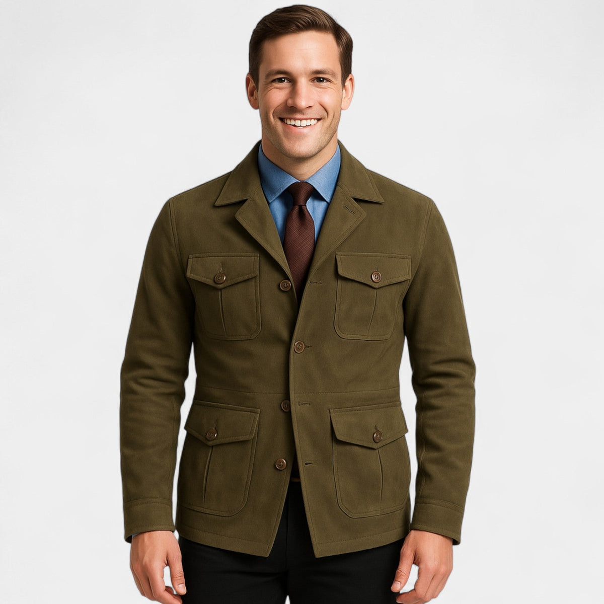 Men's retro fitted jacket – Japanese style, refined, everyday silhouette