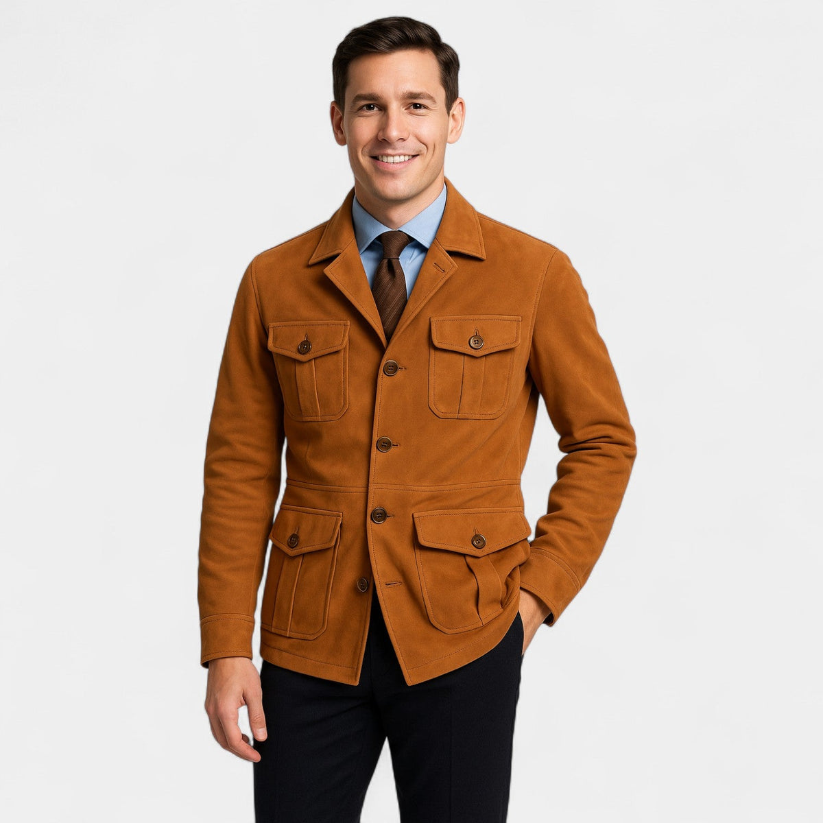 Men's retro fitted jacket – Japanese style, refined, everyday silhouette