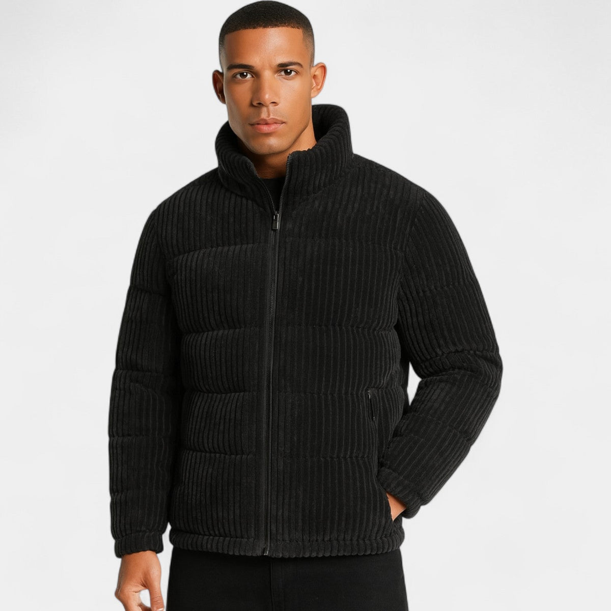 Men's Corduroy Quilted Jacket – Loose Thickened Fit