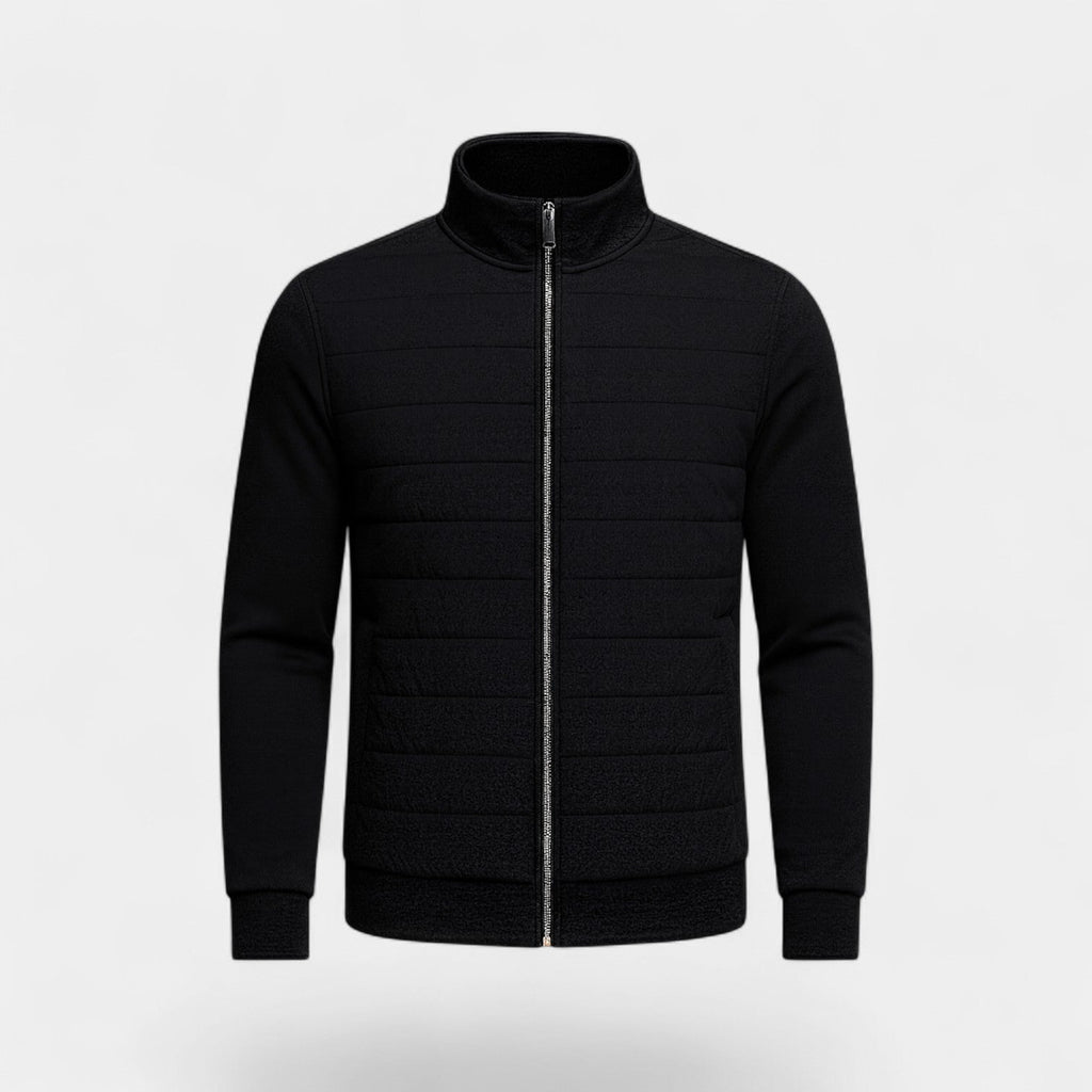 Men's knitted jacket cotton polyester – lightweight high collar