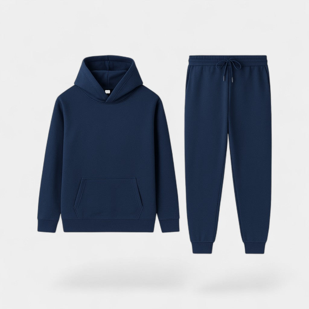 Men's fleece hooded sports set – warm and elegant minimalism
