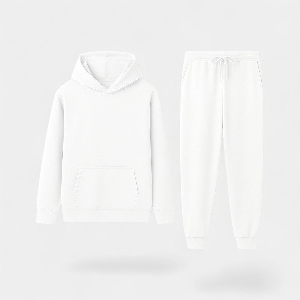 Men's fleece hooded sports set – warm and elegant minimalism