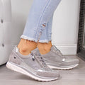 Women's Platform Trainers – Side Zip Fastening Low Heel