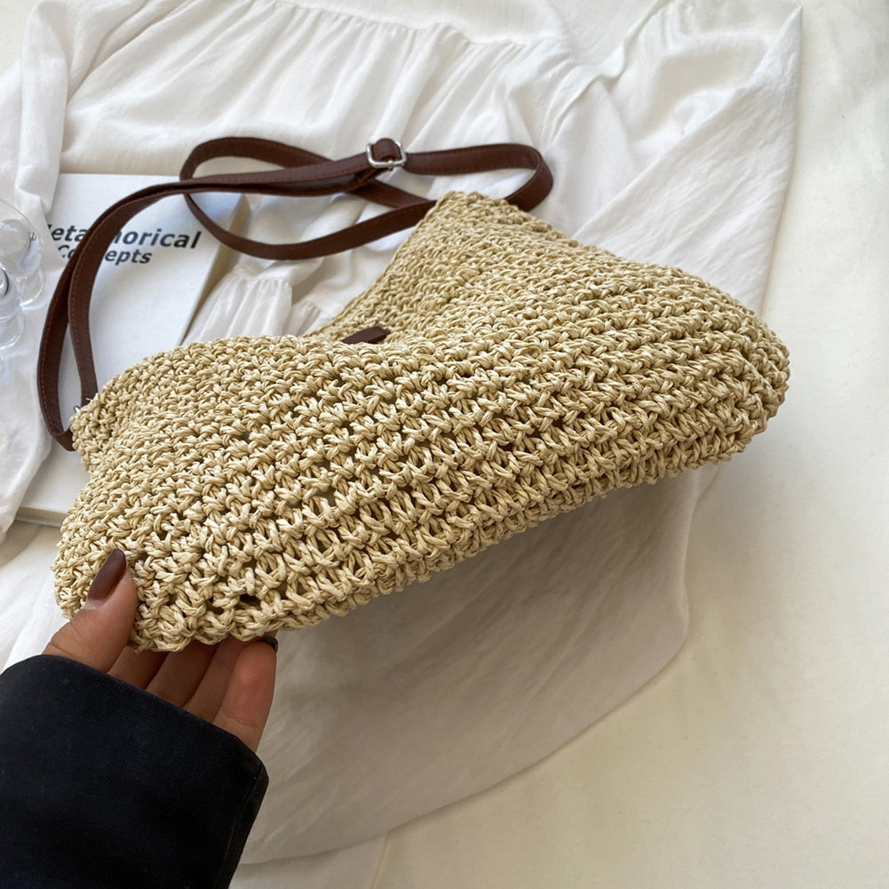 Bohemian Woven Women's Crossbody Bag – Large Everyday Tote