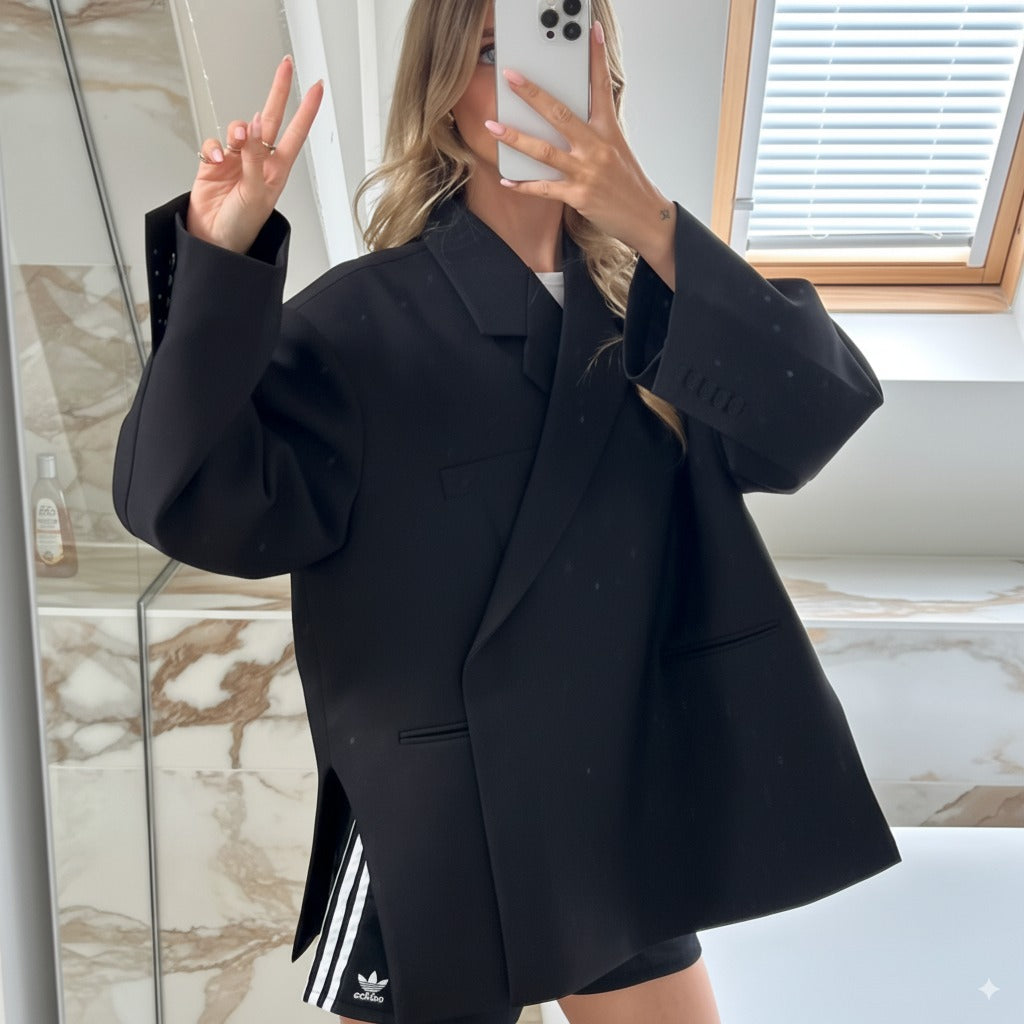 Women’s Oversized Tailored Blazer – Elegant Relaxed Stretch Structure