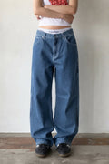 Women's Wide-Leg Trousers – Vintage Pocket Detail Relaxed Fit