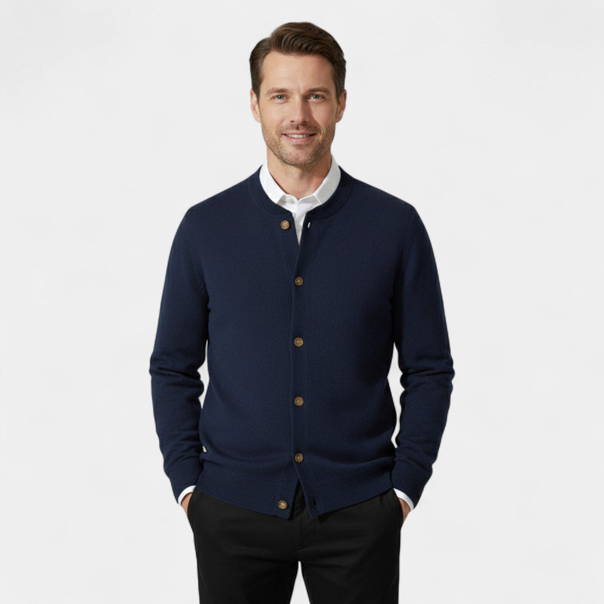 Men's 100% Cashmere Cardigan – Luxury Buttoned
