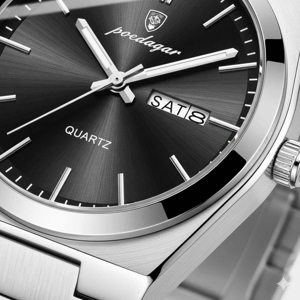 Men's Ultra Thin Stainless Steel Watch – Luminous and Waterproof 41 mm