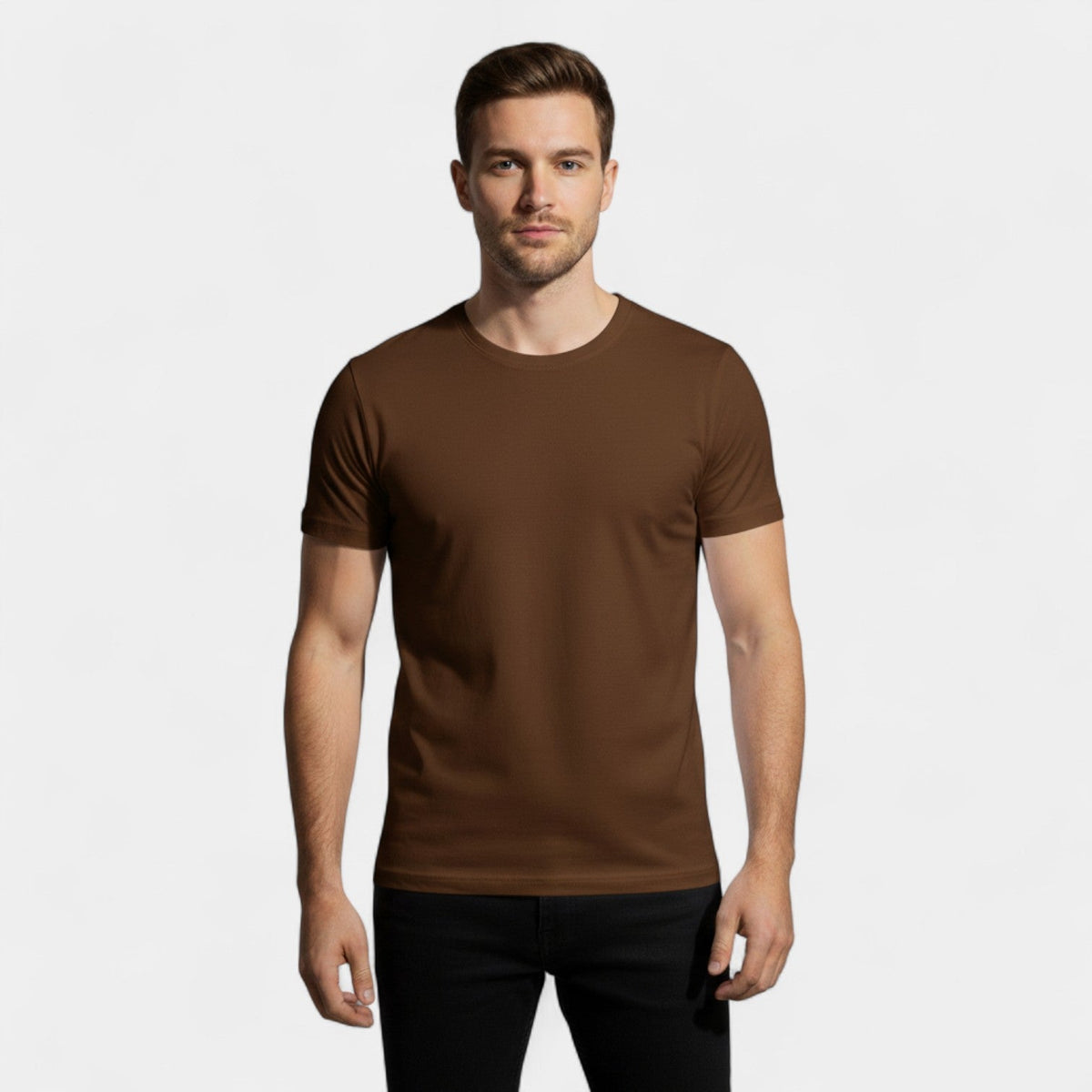 Set of 3 men's round neck thick cotton T-shirts – refined, durable, everyday essentials