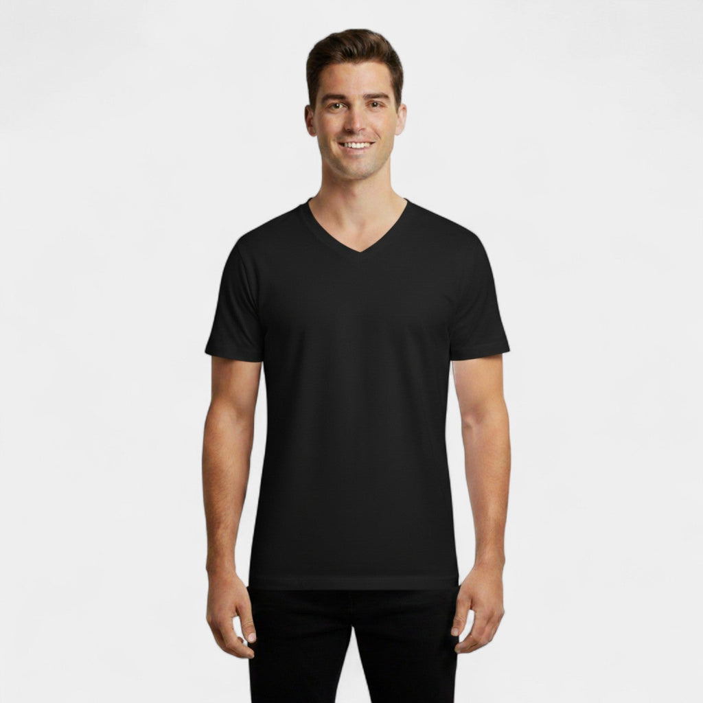 Men's V-neck cotton T-shirt 3-pack – comfortable slim fit