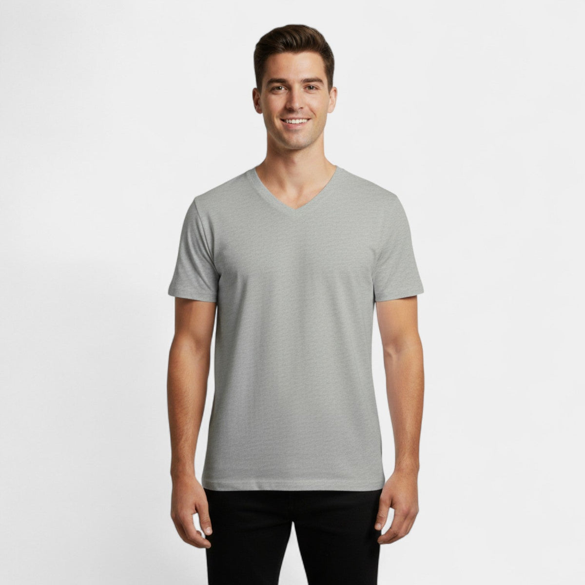Men's V-neck cotton T-shirt 3-pack – comfortable slim fit