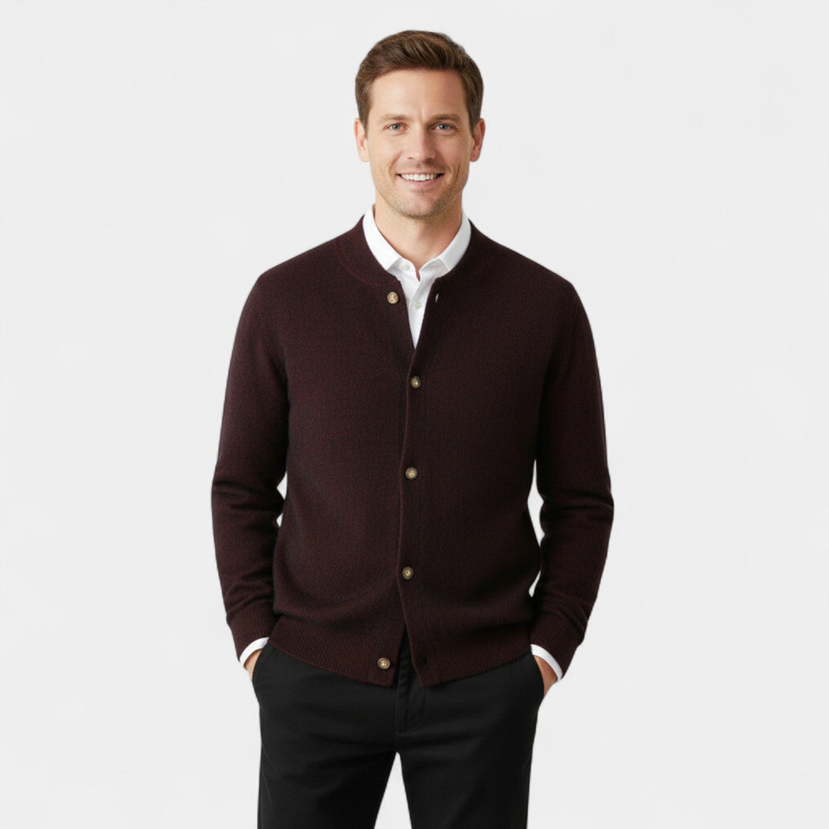 Men's 100% Cashmere Cardigan – Luxury Buttoned