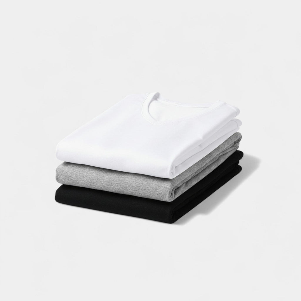 Men's V-neck cotton T-shirt 3-pack – comfortable slim fit