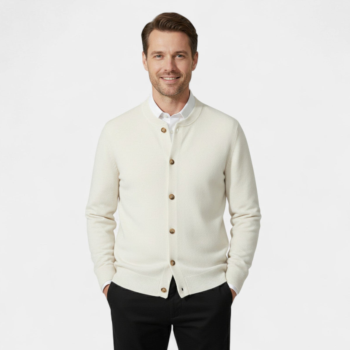 Men's 100% Cashmere Cardigan – Luxury Buttoned