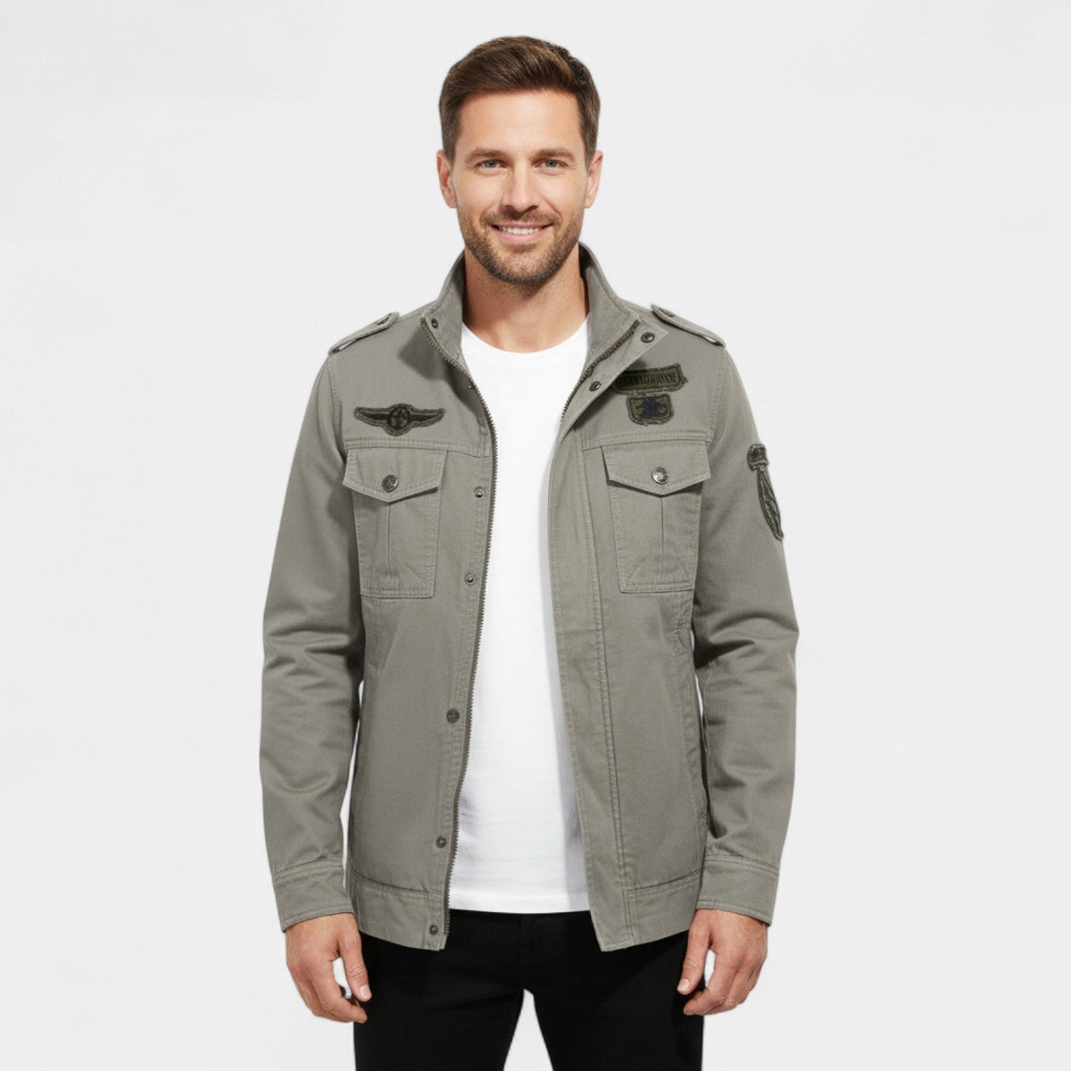 Men's cargo jacket in military-style cotton – sturdy, refined, everyday silhouette