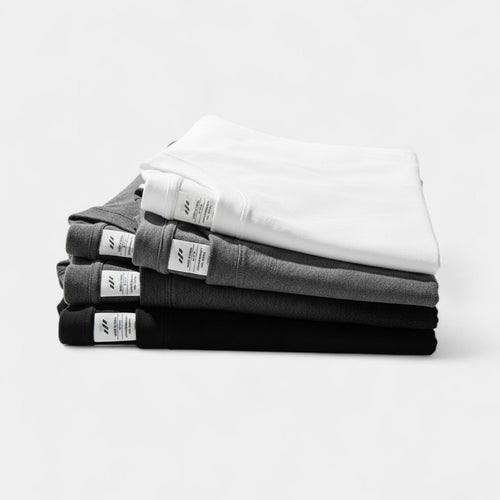 Set of 3 men's cotton crew neck sweaters – loose fit, refined, everyday essentials