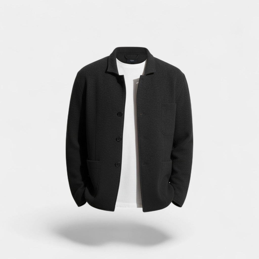 Men's Solid Technical Fabric Blazer – Modern Lapel Fit