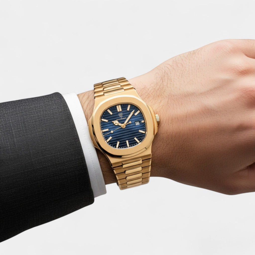 Calder Mayne | Luxury Men's Watch Rose Gold – Luminous and Waterproof Quartz 42 mm