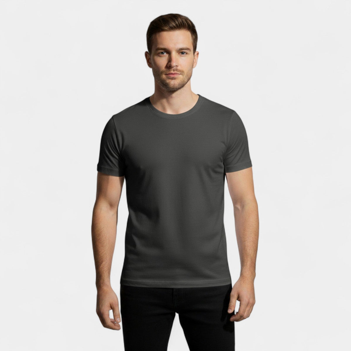 Set of 3 men's round neck thick cotton T-shirts – refined, durable, everyday essentials