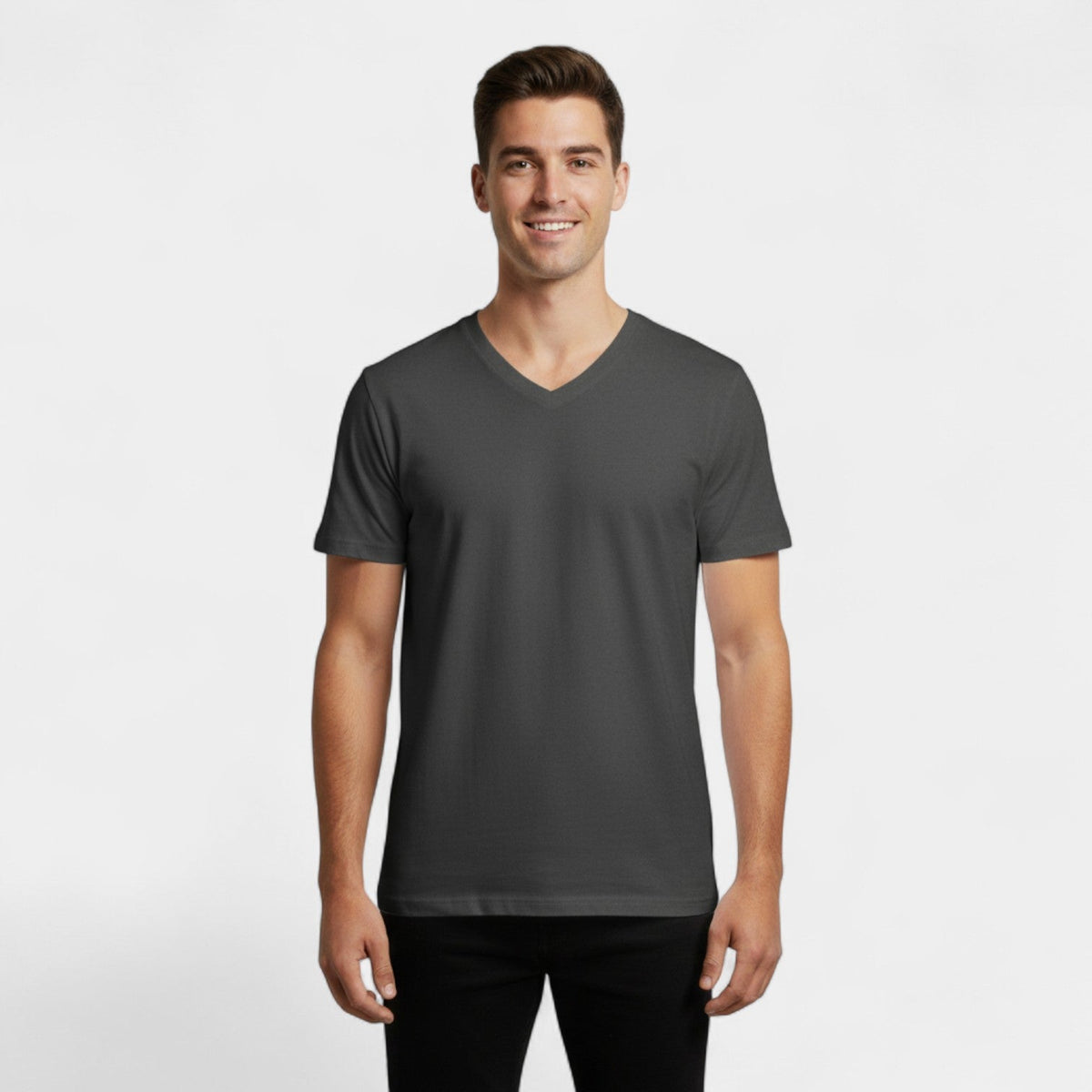 Men's V-neck cotton T-shirt 3-pack – comfortable slim fit