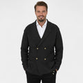 Men's Double-Breasted Knit Cardigan – Tailored Fit with Lapel Collar
