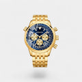 Calder Mayne | Men's Gold Stainless Steel Watch – Luminous and Waterproof Quartz 43 mm