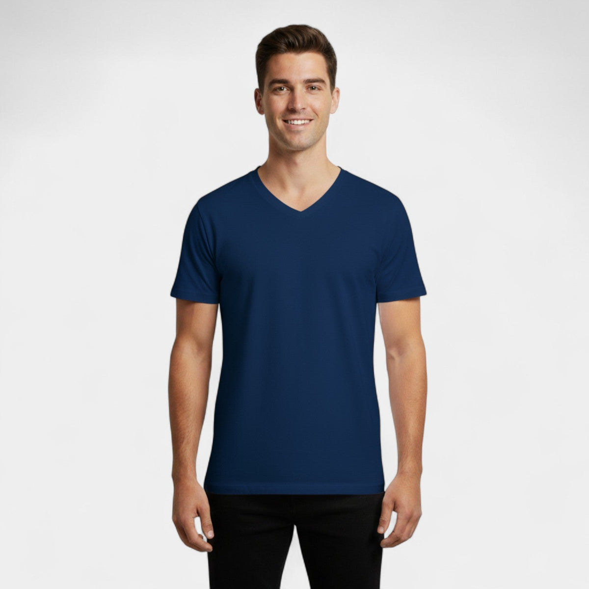 Men's V-neck cotton T-shirt 3-pack – comfortable slim fit