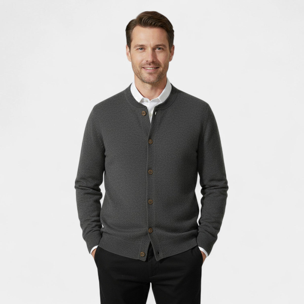 Men's 100% Cashmere Cardigan – Luxury Buttoned