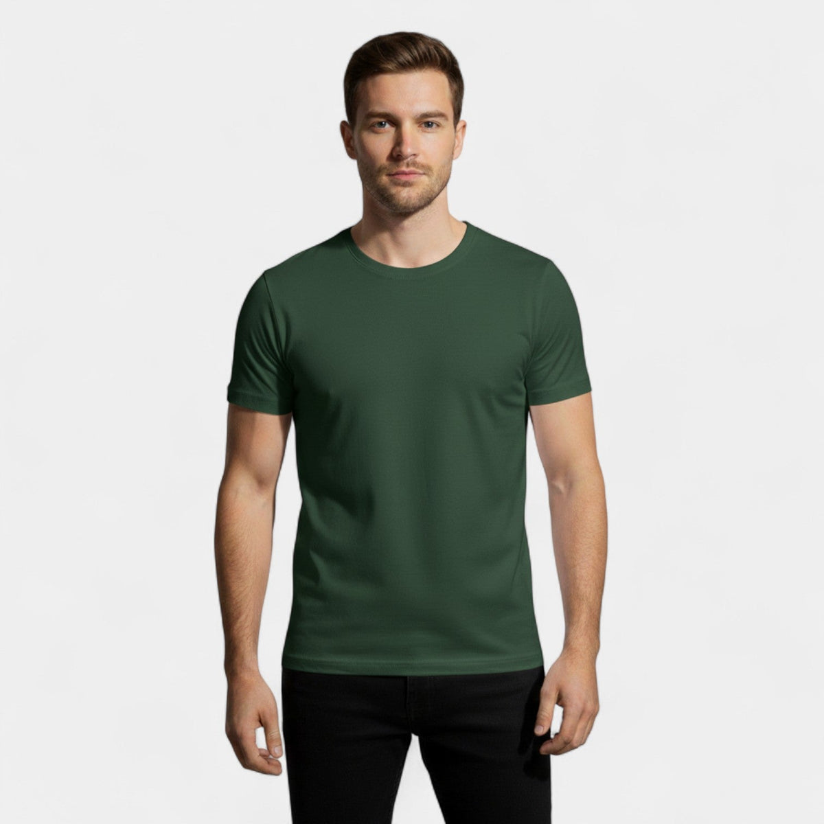Set of 3 men's round neck thick cotton T-shirts – refined, durable, everyday essentials